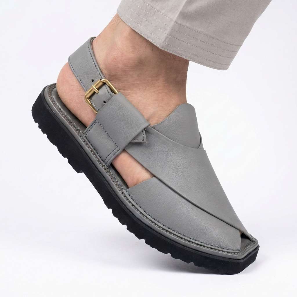 Leather Peshawari Kaptaan Chappal - Image 2