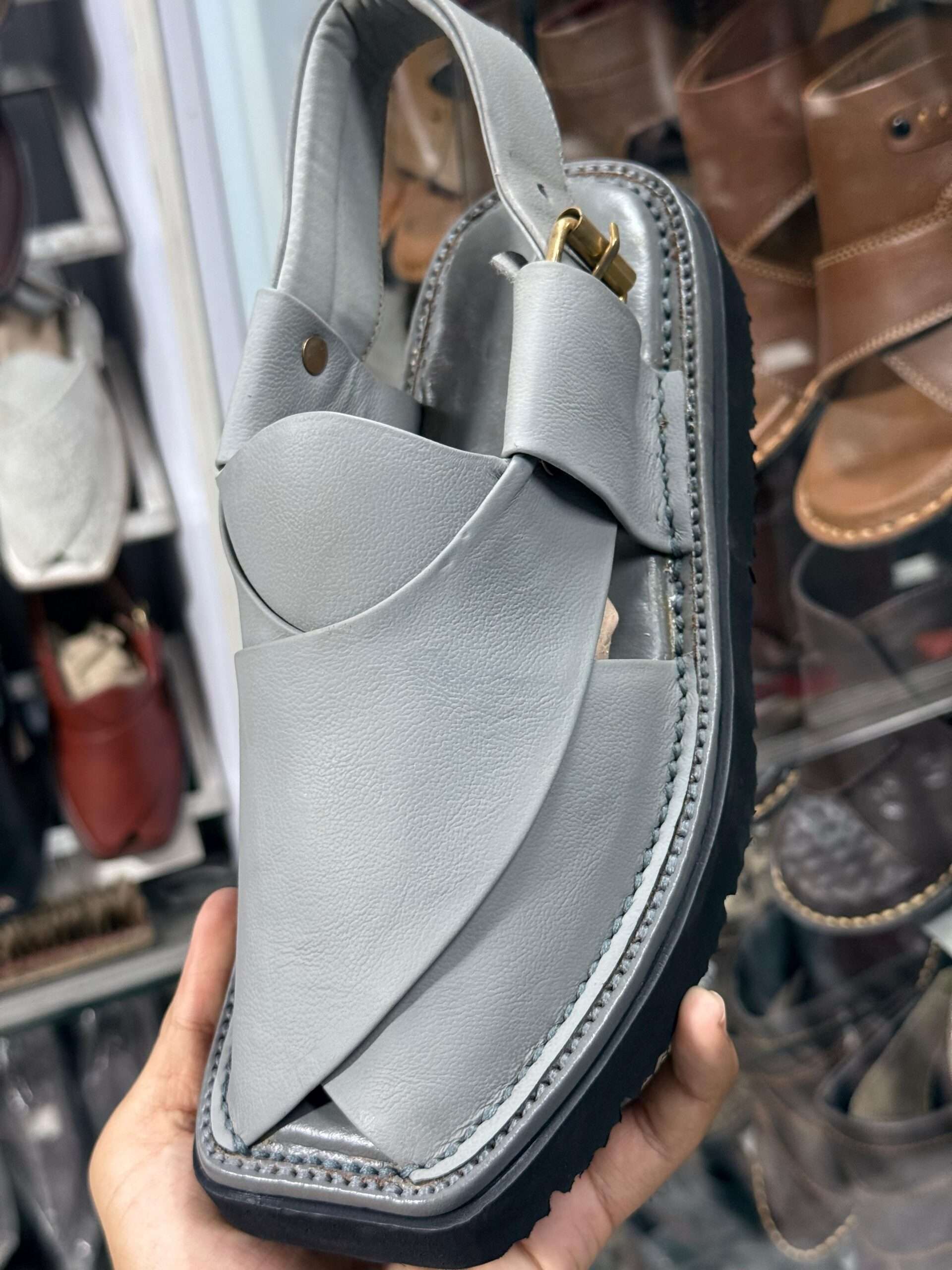 Leather Peshawari Kaptaan Chappal
