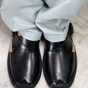 Premium black peshaweri chappal