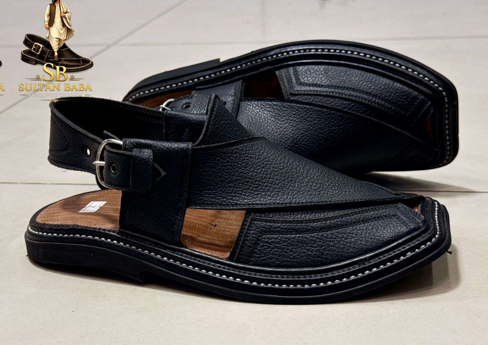 Leather Double gear Takedara chappal - Image 3